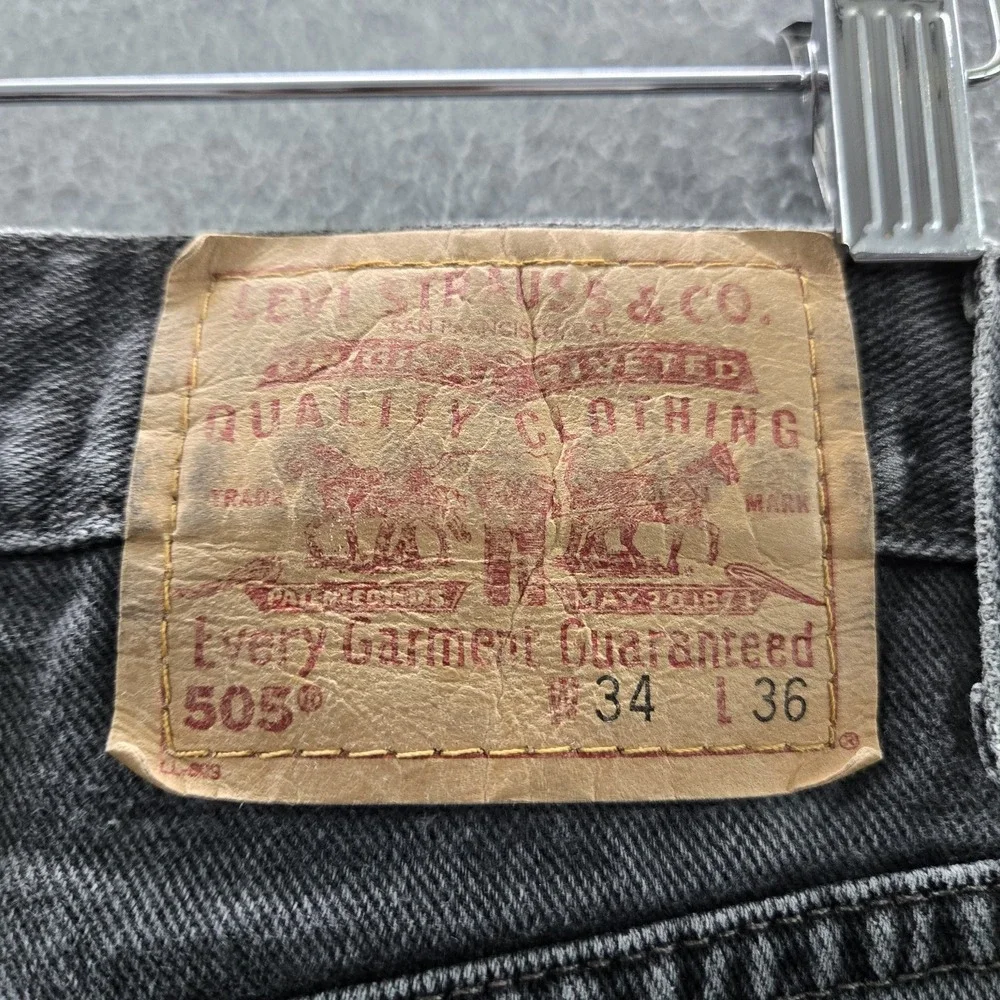 VINTAGE Levi's 505 Men Jeans 34X36 Gray Denim Regular Straight 34